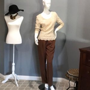 Lace long sleeve top.